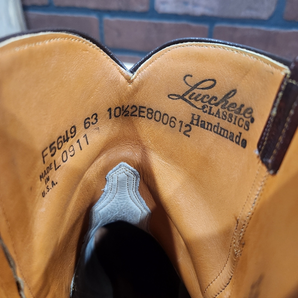 Lucchese Bison Zip Cowboy Boots 10.5E - Picture 5 of 7